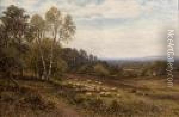 The Young Shepherd And His Flock Oil Painting - Alfred Augustus Glendening