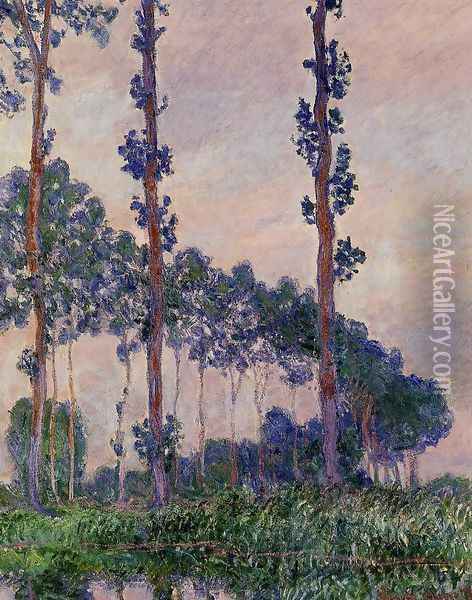 Three Trees In Grey Weather Oil Painting - Claude Oscar Monet