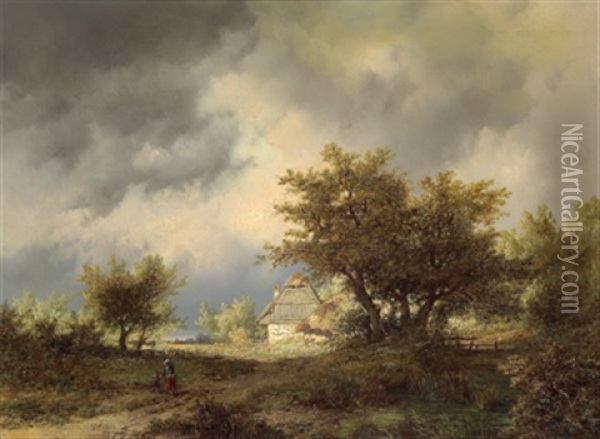 Regenstimmung Oil Painting - Adolf Chwala