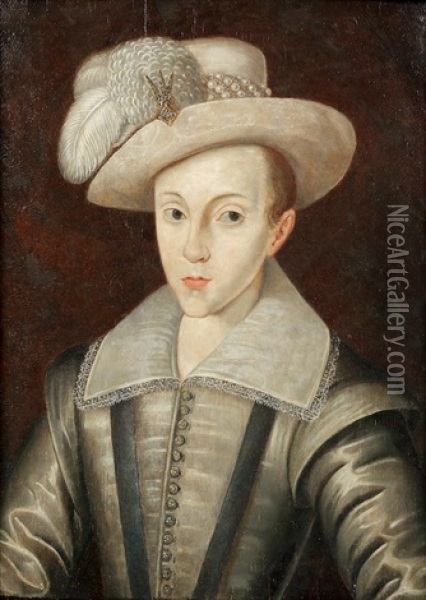 Portrait Of Henry Prince Of Wales, Bust-length Oil Painting - Robert Peake the Elder