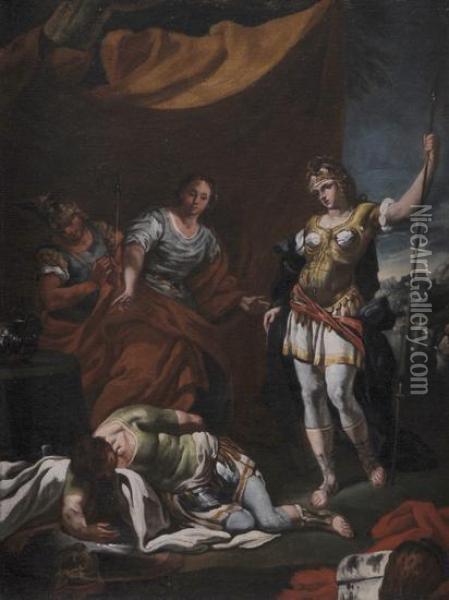 Giuditta E Oloferne; E Giaele E Sisara Oil Painting - Corrado Giaquinto