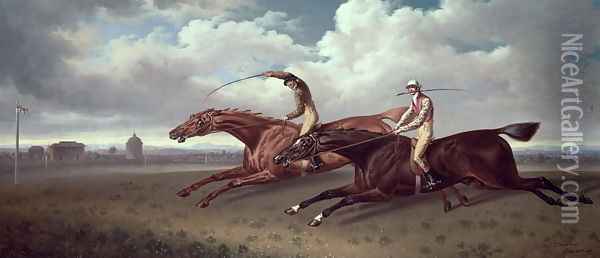 A Match between Sir Joshua and Filho da Puta, 1819 Oil Painting - Charles Towne