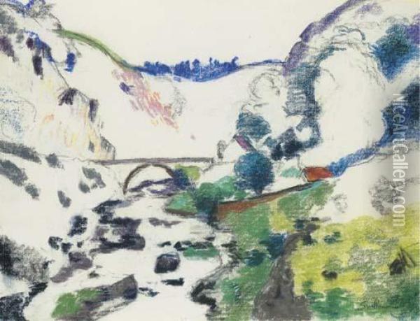 Pont Sur La Sedelle A Crozant Oil Painting - Armand Guillaumin