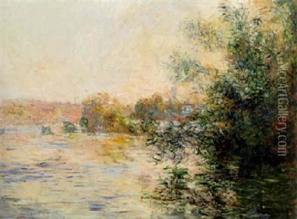 Effet Du Soir Sur La Seine Oil Painting - Claude Monet