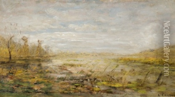 Marais Dans Les Dombes Oil Painting - Louis-Hilaire Carrand