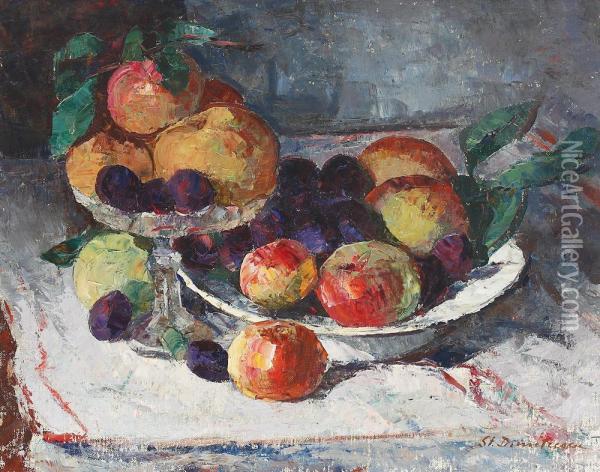 Still Life With Riped Fruits Oil Painting - Stefan Dimitrescu