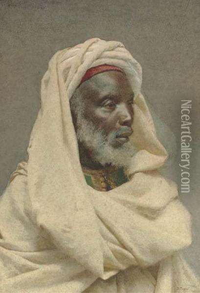 Head Of A Moor Oil Painting - Jose Tapiro Y Baro