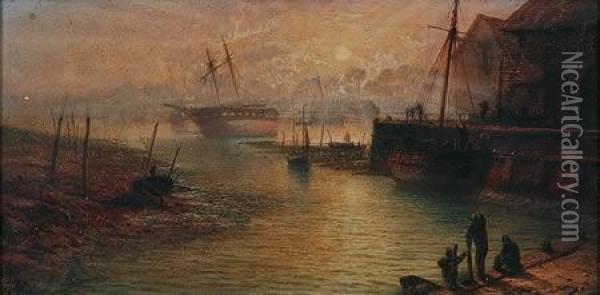 Boats On The Shore Oil Painting - William Jenner