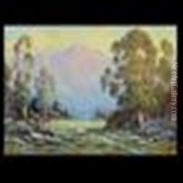 Santa Barbara (ceanothus Impressus) Oil Painting - Alexis Matthew Podchernikoff