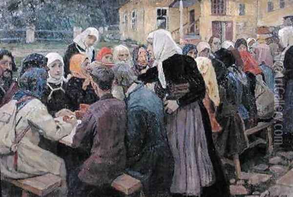 Meal Oil Painting - Alexei Mikhailovich Korin