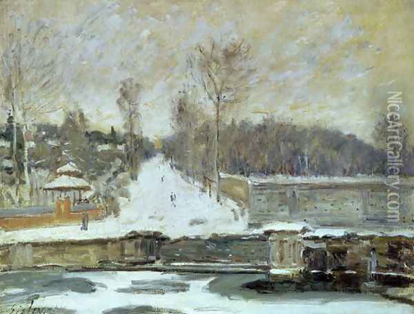 The Watering Place at Marly-le-Roi, 1875 Oil Painting - Alfred Sisley