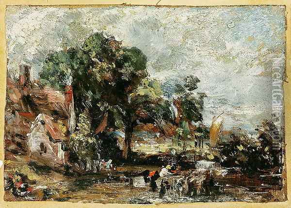 Sketch for The Haywain c.1820 Oil Painting - John Constable