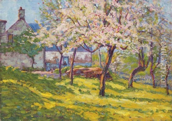 Blossom In The Orchard Oil Painting - Wynford Dewhurst