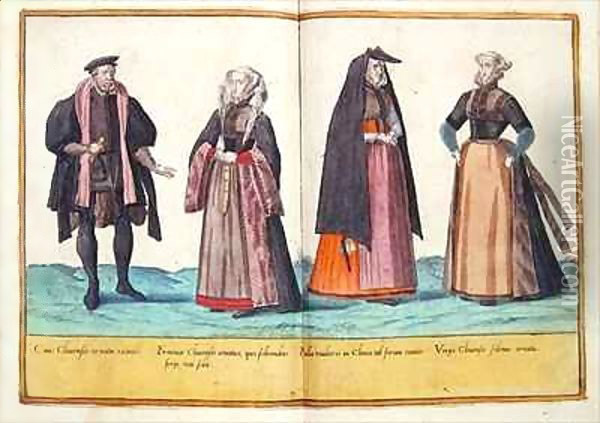 Sixteenth century costumes from 'Omnium Poene Gentium Imagines' 15 Oil Painting - Abraham de Bruyn