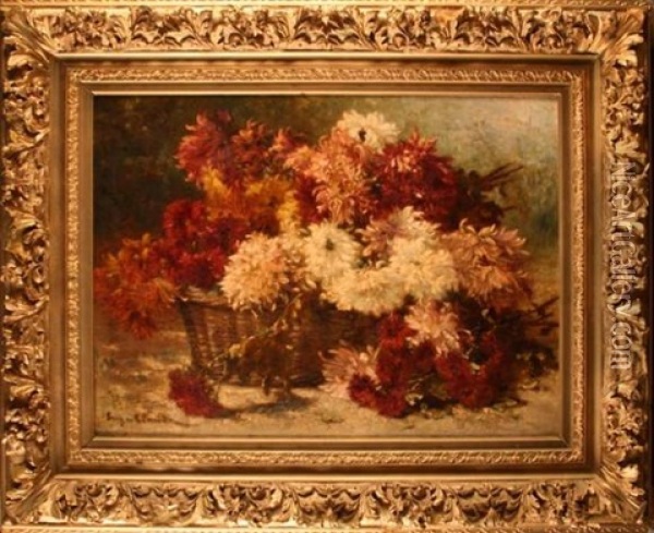 Bouquet De Dahlias Oil Painting - Eugene Claude