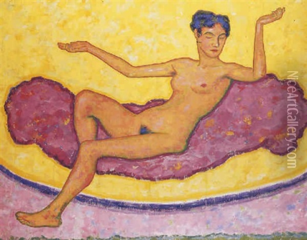 Seated Nude Oil Painting - Gustav Gildemeister
