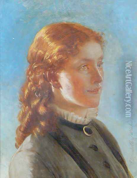 Portrait of a Young Woman Oil Painting - Anna Maria Elisabeth Jerichau-Baumann