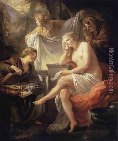 Bathsheba at the Bath Oil Painting - Friedrich Heinrich Fuger