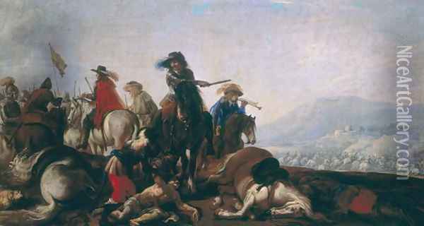 After the Battle Oil Painting - Il Borgognone