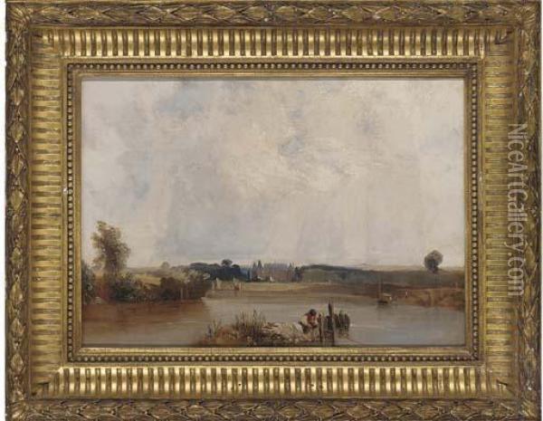 Le Chateau De La Duchesse De Berry At Rosny, Seine-et-poise Oil Painting - Richard Parkes Bonington