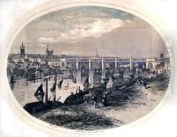 High Level Bridge, Newcastle-Upon-Tyne Oil Painting - W. Boozey
