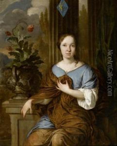 Portrait Of A Young Woman Oil Painting - Johannes I Voorhout