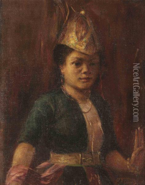A Batak Girl Oil Painting - Max Fleischer