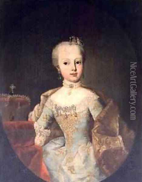 Archduchess Maria Josepha Habsburg-Lothringen 1751-67 Oil Painting - Martin II Mytens or Meytens
