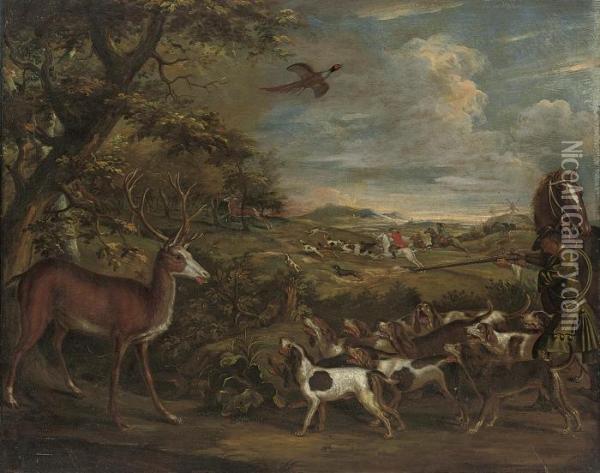 The Stag Hunt Oil Painting - Jan Wyck