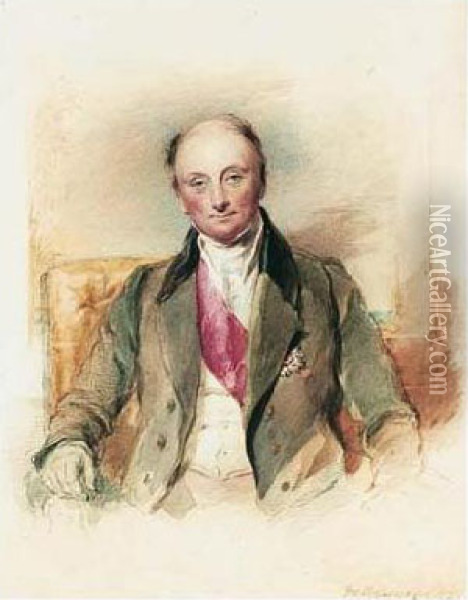 Portrait Of Lord Hill Oil Painting - George Richmond