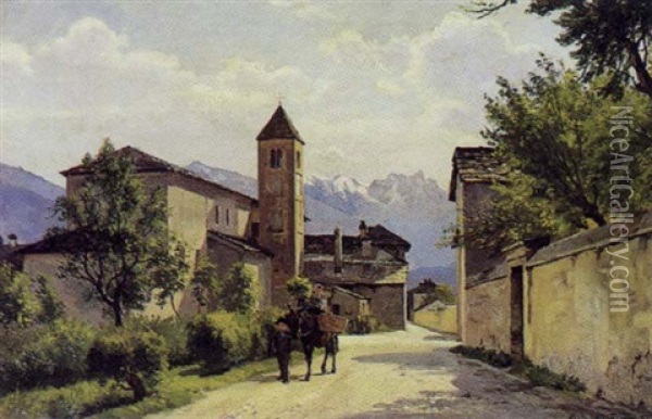 Parti Fra Aosta Oil Painting - August Fischer