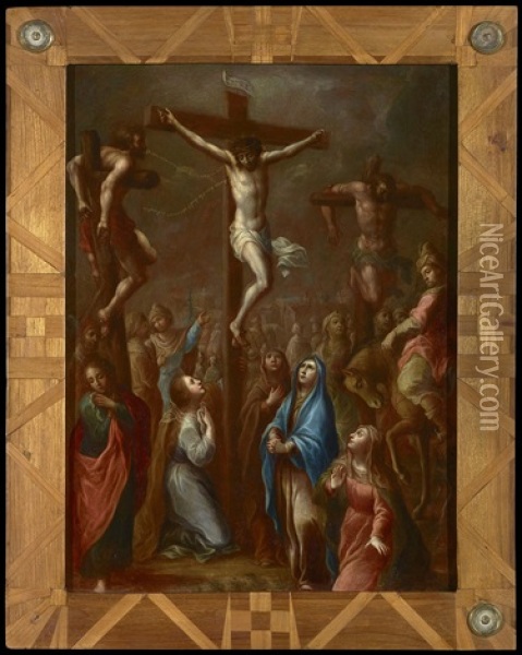 La Crucifixion Oil Painting - Jose Joaquin Magon