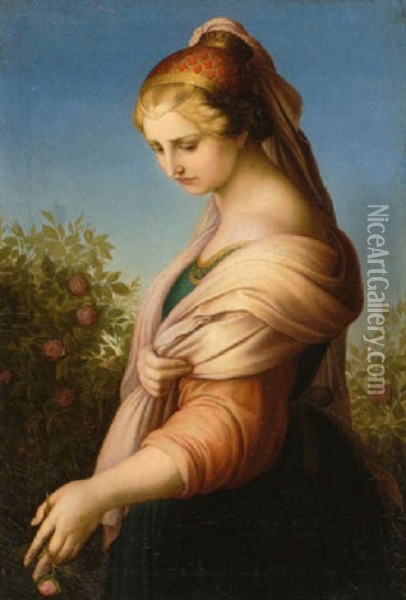 Junge Prinzessin - Hl. Elisabeth Von Thuringen? Oil Painting - Friedrich Giessmann