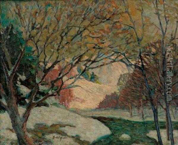 Winter Snows By A River Oil Painting - Isabel Hunter