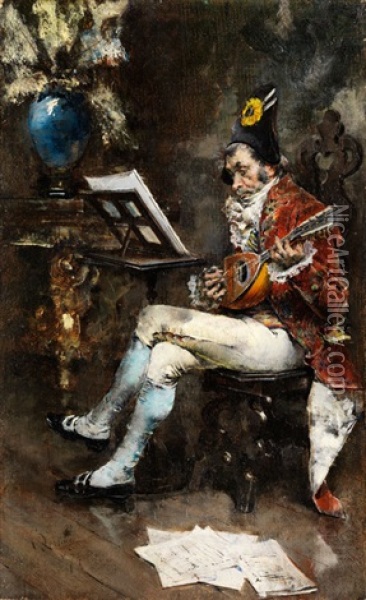 Hofischer Mandolinenspieler Oil Painting - Giovanni Boldini