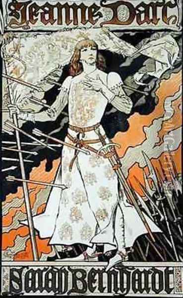 Reproduction of a poster advertising Joan of Arc Oil Painting - Eugene Grasset