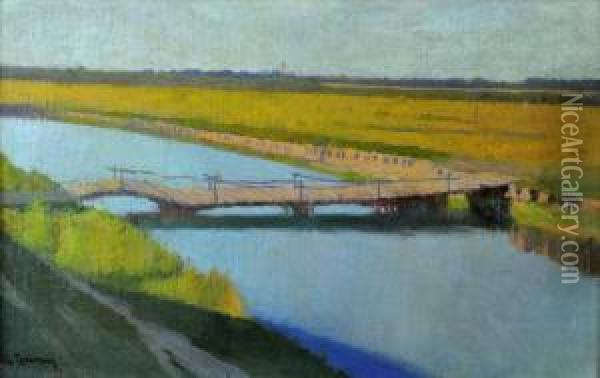 Pejzaz Z Rzeka Oil Painting - Abraham Neumann