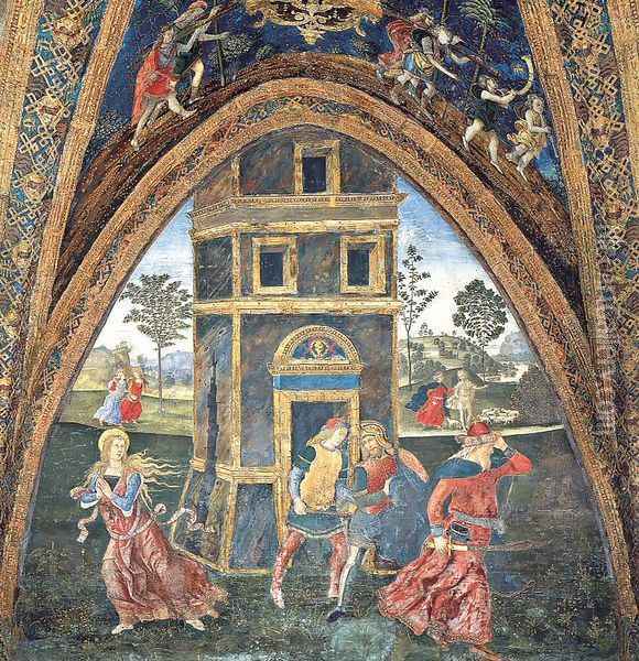The Martyrdom of Saint Barbara Oil Painting - Bernardino di Betto (Pinturicchio)
