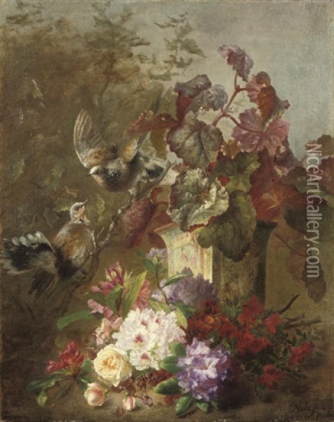 Flowers In An Oriental Vase Oil Painting - Alida Elizabeth van Stolk
