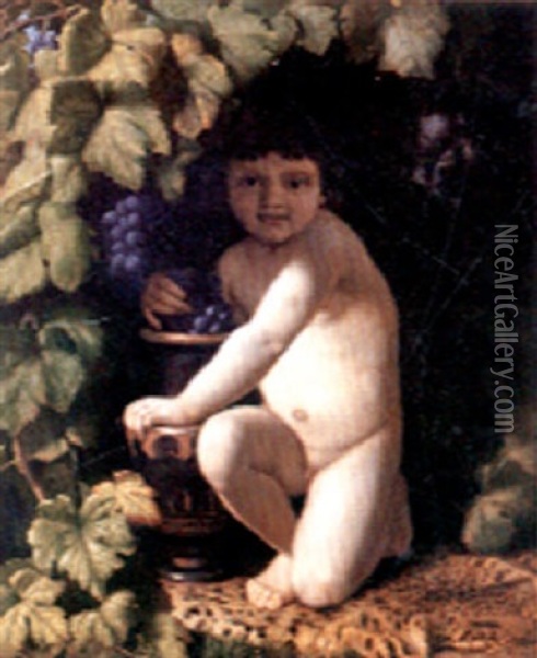 Bacchus Enfant Oil Painting - Louis Matout
