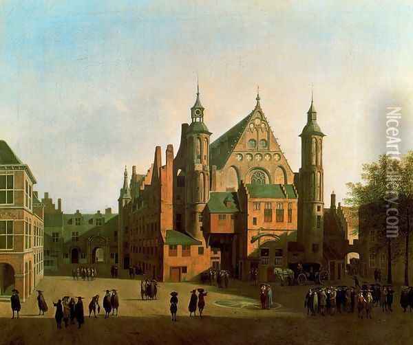 Sight of Binnenhof Oil Painting - Gerrit Adriaensz Berckheyde