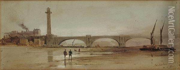 Waterloo Bridge Oil Painting - Edward Duncan
