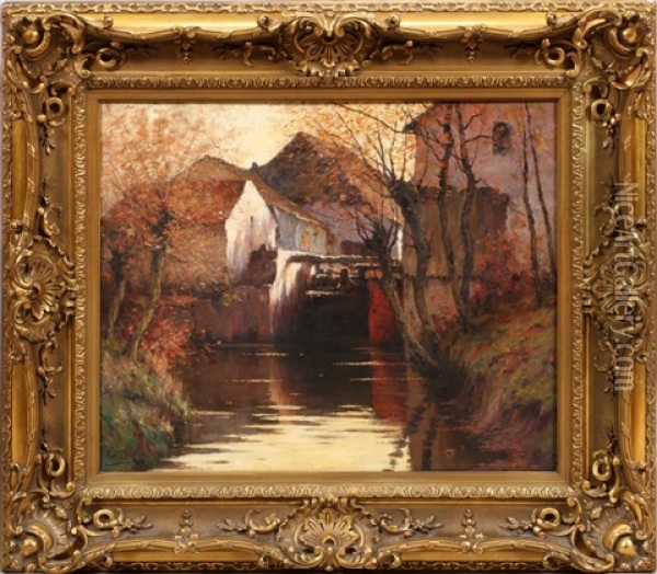 Fall Landscape Oil Painting - Prosper Joseph Pierre de Wit