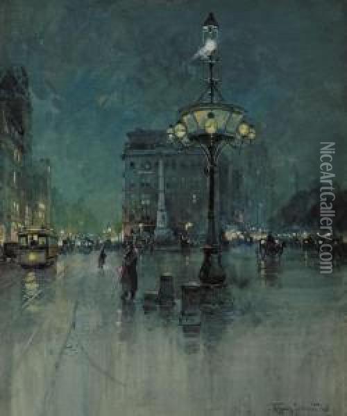 Columbus Circle, New York Oil Painting - William Louis Sonntag