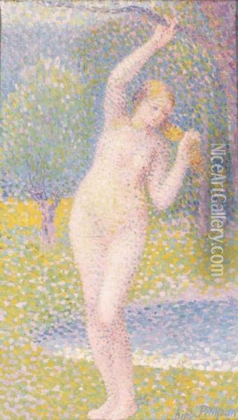 Femme Nue Debout Oil Painting - Hippolyte Petitjean