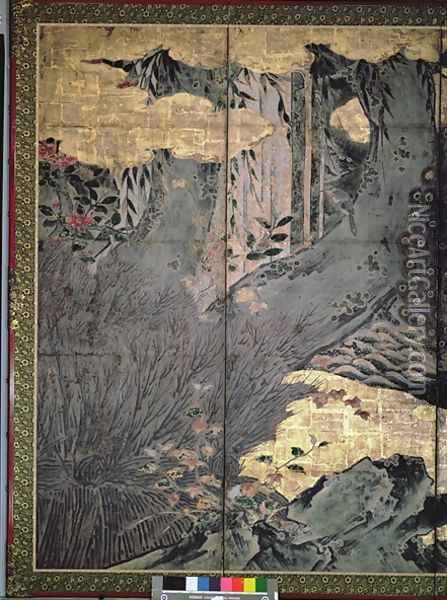 Birds and Flowers of the Four Seasons 5 Oil Painting - Kano Soshu
