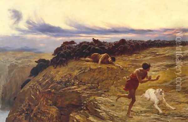 The Miracle of the Gaderene Swine Oil Painting - Briton Riviere