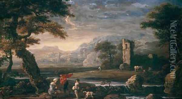 Landscape with a tower Oil Painting - Jan de Momper