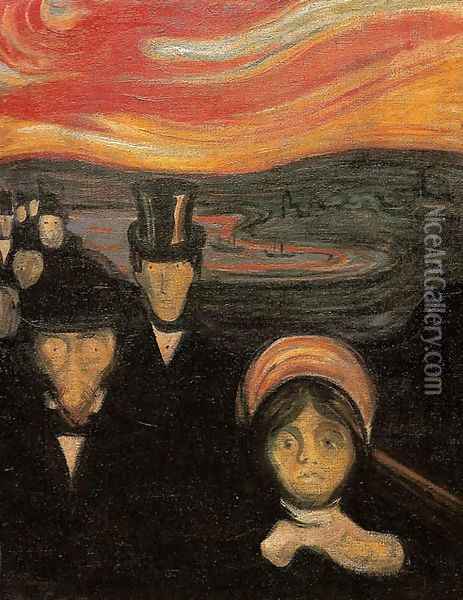 Anxiety Oil Painting - Edvard Munch