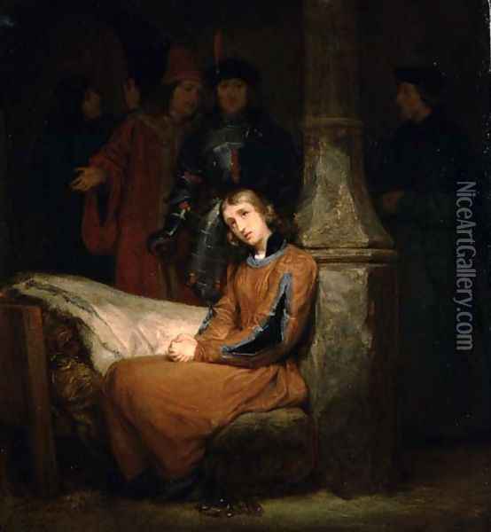 Joan of Arc 1412-31 before Charles VII reg.1422-61 c.1833 Oil Painting - Gillot Saint-Evre